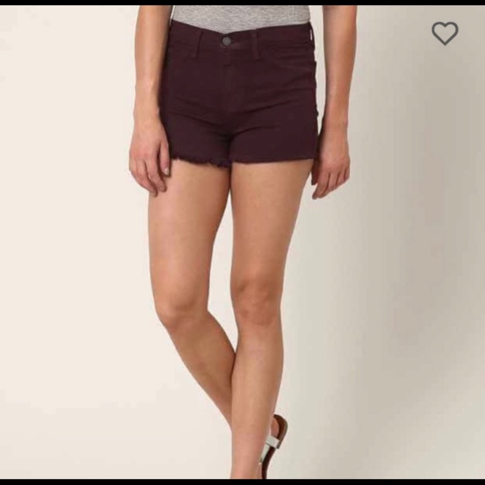 buckle kancan burgundy shorts